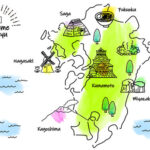 九州の地図を何度も見ていました。